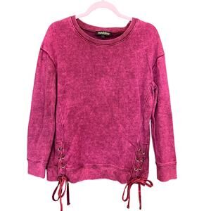 Madden Maroon Garment Washed Sweater Small